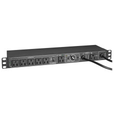 Tripp Lite 100-125V 12A Single-Phase Hot-Swap PDU with Manual Bypass - 6 NEMA 5-15R Outlets, 2 5-15P Inputs, 1U Rack/Wall