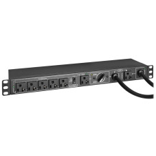 Tripp Lite 100-125V 16A Single-Phase Hot-Swap PDU with Manual Bypass - 6 NEMA 5-20R Outlets, 2 5-20P Inputs, 1U Rack/Wall