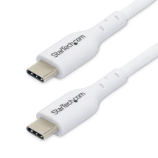StarTech.com 10ft (3m) White USB-C Charging Cable, USB C Cable, USB 2.0 Type-C Laptop Charger Cord, 60W 3A Power Delivery, TPE Jacket, USB-C Data Transfer Cable, M/M