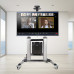StarTech.com Rolling TV Cart/Stand On Wheels For 60-100inch Flat Screens Up To 220lb (100kg), Height Adjustment via Hand Crank, Mobile/Portable Trolley Mount