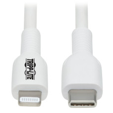 Tripp Lite M102-01M-WH USB-C to Lightning Sync/Charge Cable (M/M), MFi Certified, White, 1 m (3.3 ft.)