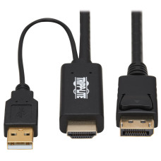 Tripp Lite P567-01M HDMI to DisplayPort Active Adapter Cable (M/M) - 4K, USB Power, Black, 1 m (3.3 ft.)
