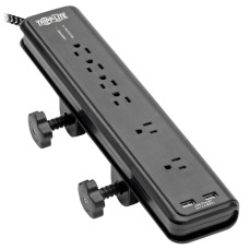 Tripp Lite Safe-IT 6-Outlet Surge Protector - 2 USB Ports, 8 ft. Cord, 5-15P Plug, 2100 Joules, Antimicrobial Protection, Black