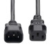 StarTech.com 1ft (30cm) Power Extension Cord, IEC 60320 C14 to IEC 60320 C13 PDU Power Cord, 10A 250V, 18AWG, Black Extension Cable, AC Power Cable for PDU/Power Supply - UL Listed Components