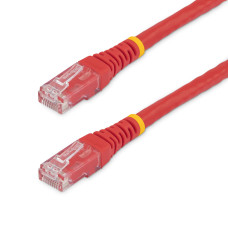 StarTech.com 100ft CAT6 Ethernet Cable - Red CAT 6 Gigabit Ethernet Wire -650MHz 100W PoE RJ45 UTP Molded Network/Patch Cord w/Strain Relief/Fluke Tested/Wiring is UL Certified/TIA