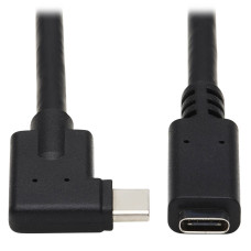 Tripp Lite U421-20N-G2-RA USB-C Extension Cable (M/F) - USB 3.2 Gen 2 (10Gbps), Thunderbolt 3 Compatible, Right-Angle Plug, 20 in. (0.5 m)