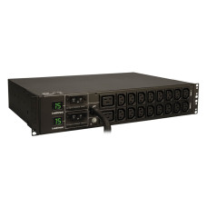 Tripp Lite 5.8kW Single-Phase Metered PDU, 208/240V Outlets (16 C13 & 2 C19), L6-30P, 12ft Cord, 2U Rack-Mount