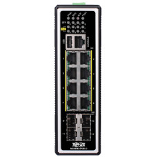 Tripp Lite NGI-M08C4POE8-2 8-Port Managed Industrial Gigabit Ethernet Switch - Layer 2, 1 Gbps, PoE+ 30W, 4 GbE SFP Ports, -40° to 75°C, DIN Mount