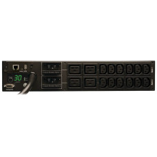 Tripp Lite 5/5.8kW Single-Phase Monitored PDU, 208/240V Outlets (12-C13 and 4-C19), L6-30P, 12ft Cord, 2U Rack-Mount