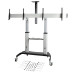 StarTech.com Dual TV Cart for 37-60in VESA TVs up to 110lb/50kg each - Height Adjustable TV Mount, Mobile Display Cart w/ Equipment Shelves - Rolling TV Cart on Wheels - Rolling TV Stand