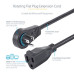 StarTech.com 10ft (3m) Power Extension Cord - 360° Rotating Flat Plug Extension Cord - NEMA 5-15P to NEMA 5-15R, 16 AWG, 125V/15A - Black Short 3-Prong Power Extender Cable - UL Certified