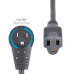 StarTech.com 10ft (3m) Power Extension Cord - 360° Rotating Flat Plug Extension Cord - NEMA 5-15P to NEMA 5-15R, 16 AWG, 125V/15A - Black Short 3-Prong Power Extender Cable - UL Certified