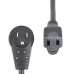 StarTech.com 10ft (3m) Power Extension Cord - 360° Rotating Flat Plug Extension Cord - NEMA 5-15P to NEMA 5-15R, 16 AWG, 125V/15A - Black Short 3-Prong Power Extender Cable - UL Certified