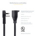 StarTech.com 10ft (3m) Power Extension Cord - 360° Rotating Flat Plug Extension Cord - NEMA 5-15P to NEMA 5-15R, 16 AWG, 125V/15A - Black Short 3-Prong Power Extender Cable - UL Certified