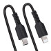 StarTech.com 1m (3ft) USB C to Lightning Cable, MFi Certified, Coiled iPhone Charger Cable, Black, Durable TPE Jacket Aramid Fiber, Heavy Duty Coil Lightning Cable