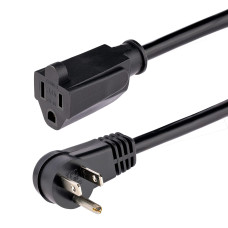 StarTech.com 6ft (2m) Power Extension Cord, Right Angle NEMA 5-15P to NEMA 5-15R, 13A 125V, 16AWG, Computer Power Extension Cord, Flat Extension Cord, AC Outlet Extension Cable
