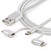 StarTech.com 6ft (1.8m) USB Multi-Charging Cable, USB-A to Lightning/USB-C/Micro-USB, Apple MFi Certified, Braided Nylon Jacket; USB 3-in-1 Charger Cable/Cord