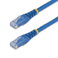 StarTech.com 100ft CAT6 Ethernet Cable - Blue CAT 6 Gigabit Ethernet Wire -650MHz 100W PoE RJ45 UTP Molded Network/Patch Cord w/Strain Relief/Fluke Tested/Wiring is UL Certified/TIA