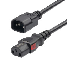 StarTech.com 10ft (3m) Power Extension Cord, PDU Style IEC 60320 C14 to Locking IEC 60320 C13, PDU Power Cord, 10A 250V, 18AWG, Power Extension Cable - UL Listed Components