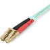 StarTech.com Aqua OM4 Duplex Multimode Fiber Optic Cable - 100 Gb - 50/125 - LSZH - LC/LC - 2 m~2m (6ft) LC/UPC to LC/UPC OM4 Multimode Fiber Optic Cable, 50/125µm LOMMF/VCSEL Zipcord Fiber, 100G Networks, Low Insertion Loss, LSZH Fiber Patch Cord