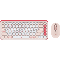 Logitech POP Icon Combo keyboard Mouse included Universal Bluetooth QWERTY English Pink, White