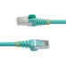 StarTech.com 1ft CAT6a Ethernet Cable - Aqua - Low Smoke Zero Halogen (LSZH) - 10GbE 500MHz 100W PoE++ Snagless RJ-45 w/Strain Reliefs S/FTP Network Patch Cord