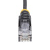 StarTech.com 15ft Black Slim CAT6 Ethernet Cable, Snagless, 100W PoE, UTP, LSZH, 28AWG Pure Bare Copper Wire, Slim RJ45 Network Patch Cord w/Strain Reliefs, Fluke Tested