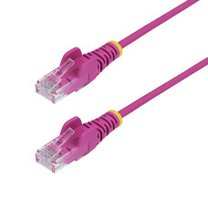 StarTech.com 15ft Pink Slim CAT6 Ethernet Cable, Snagless, 100W PoE, UTP, LSZH, 28AWG Pure Bare Copper Wire, Slim RJ45 Network Patch Cord w/Strain Reliefs, Fluke Tested
