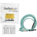 StarTech.com 5m (15ft) MTP(F)/PC to 4x LC/PC Duplex Breakout OM3 Multimode Fiber Optic Cable, OFNP, 8F Type-A, 50/125µm LOMMF, 40G Networks, Low Insertion Loss, MPO to LC Fiber Patch Cord
