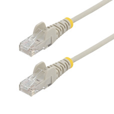 StarTech.com 15ft Gray Slim CAT6 Ethernet Cable, Snagless, 100W PoE, UTP, LSZH, 28AWG Pure Bare Copper Wire, Slim RJ45 Network Patch Cord w/Strain Reliefs, Fluke Tested