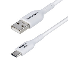 StarTech.com 6ft (1.8m) USB-A to USB-C Charging Cable, Charge & Sync, 3A, USB 2.0, TPE Jacket - White USB Charging Cord