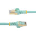 StarTech.com 35ft CAT6a Ethernet Cable - 10 Gigabit Shielded Snagless RJ45 100W PoE Patch Cord - 10GbE STP Network Cable w/Strain Relief - Aqua Fluke Tested/Wiring is UL Certified/TIA