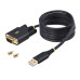 StarTech.com 6.6ft (2m) USB to Serial Adapter Cable, COM Retention, Interchangeable Screws/Nuts, USB-A to DB9 RS232, FTDI IC, ESD Protection, Windows/macOS/Linux