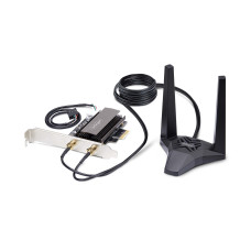StarTech.com Wi-Fi 6E PCIe Network Card with Bluetooth 5.3, Magnetic Antenna Base with 3.6ft Cables, Tri-Band 802.11ax, AX5400 WiFi NIC, Windows/Linux - PCI Express Wi-Fi Card for PC