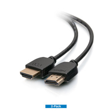 C2G 6ft (1.8m) Plus Series Slim Flexible HDMI™ Cable with Low Profile Connectors (2-pk) - 4K 60Hz