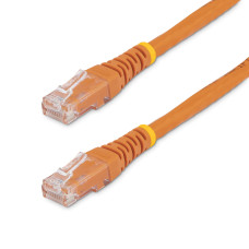 StarTech.com 100ft CAT6 Ethernet Cable - Orange CAT 6 Gigabit Ethernet Wire -650MHz 100W PoE RJ45 UTP Molded Network/Patch Cord w/Strain Relief/Fluke Tested/Wiring is UL Certified/TIA
