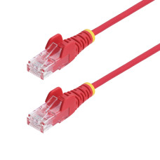 StarTech.com 10ft Red Slim CAT6 Ethernet Cable, Snagless, 100W PoE, UTP, LSZH, 28AWG Bare Copper Wire, Slim RJ45 Network Patch Cord w/Strain Reliefs, Fluke Tested